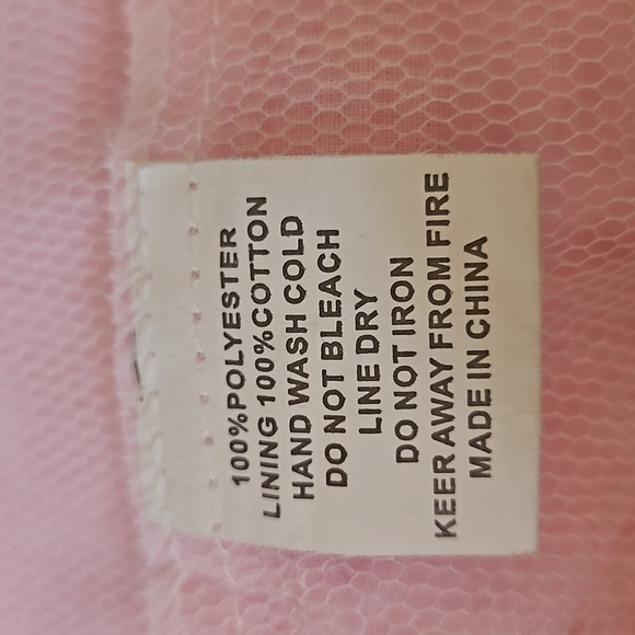 RICHIE HOUSE Pink Lattice Pearl Cascade Ruffle Chiffon Tie Back Party Dress - Picture 7 of 8